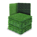 10 Pcs 12 Inchx12 Inch Realistic Grass Turf Tile Interlocking Square Artificial Grass Mat Grass Flooring Tiles for Garden Decor