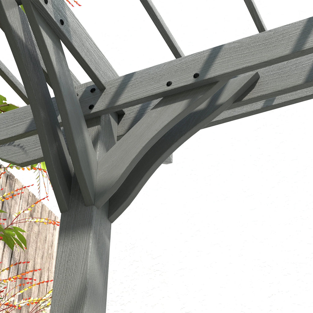 12' X 20' Wooden Pergola Grape Trellis, Outdoor Gazebo for Garden, Patio, Backyard, Deck, Gray