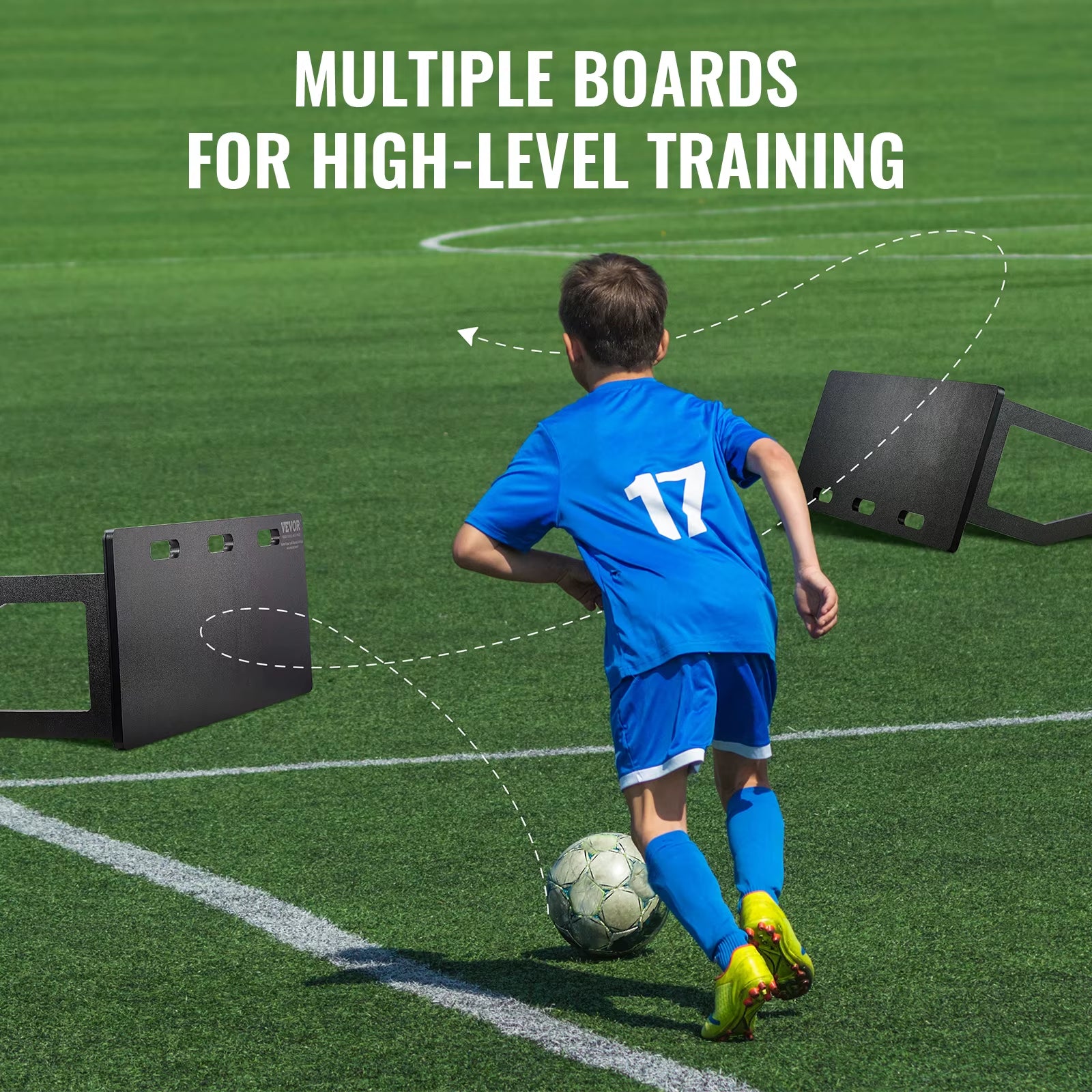 Succebuy Soccer Rebounder Board Portable Soccer Wall with 2 Angles Rebound Foldable HDPE Kickback Rebound Board