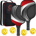 Pickleball Paddles, Lightweight Pickleball Set with Comfort Grip, 2/4 Fiberglass Face Pickleball Rackets with 4 Pickleball Balls, 2/4 Cooling Towels, Portable Carry Bag