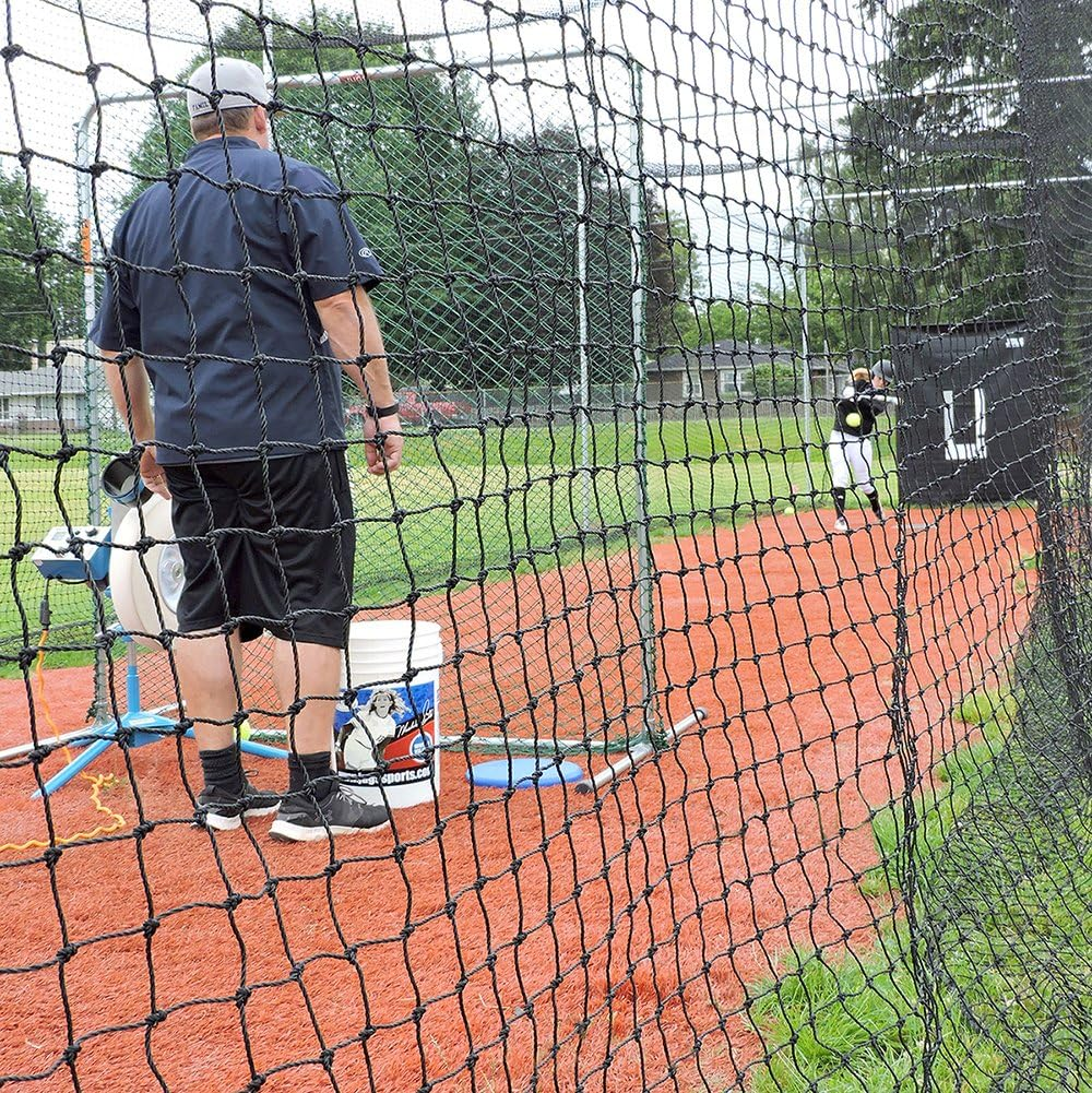 Batting Cage Nets: #60 Twisted Knotted Black Polyethylene. Heavy Duty, Commercial Grade