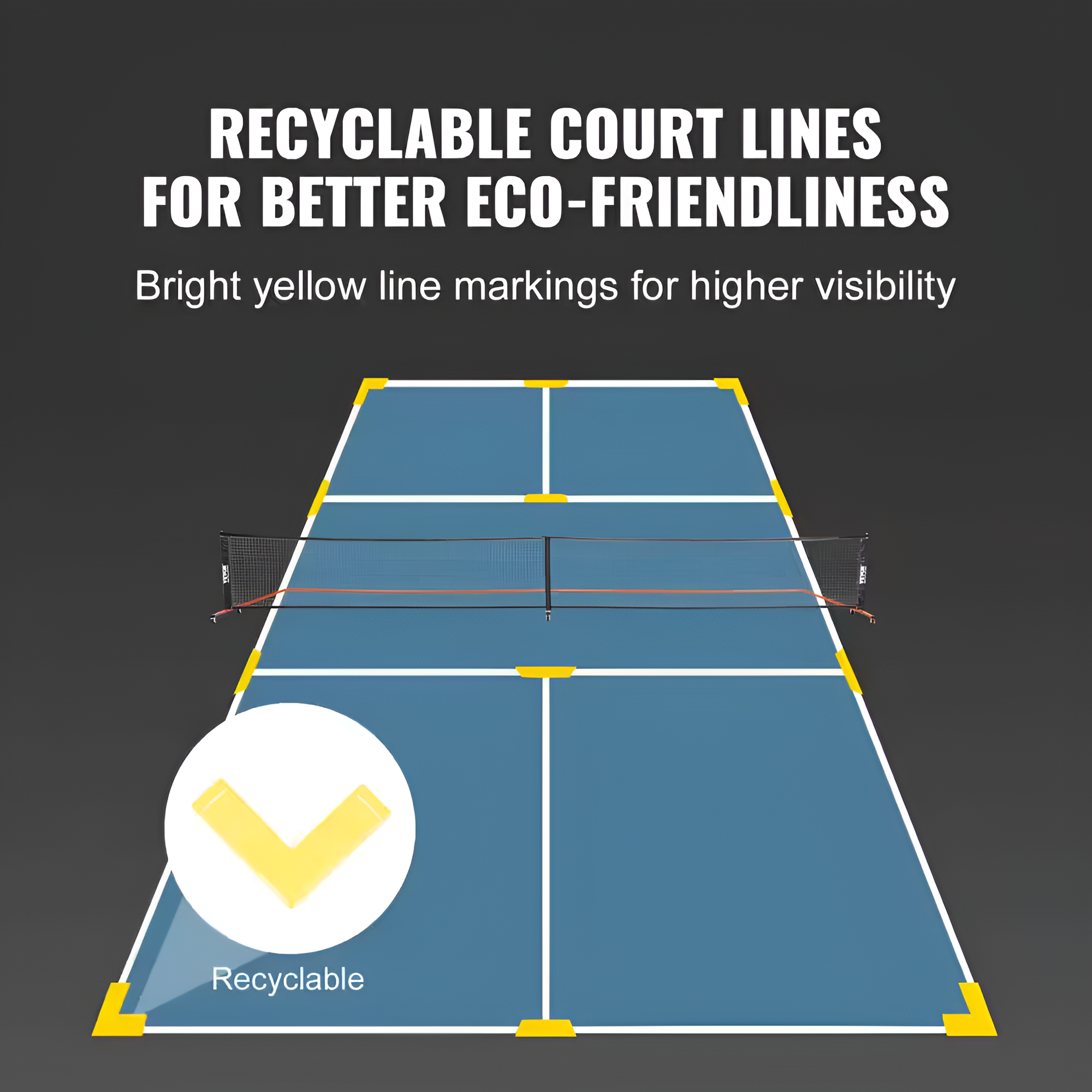 Pickleball Net Set 22 Ft. Pickleball System with Bags, Balls, Paddles, Wheels and Court Lines