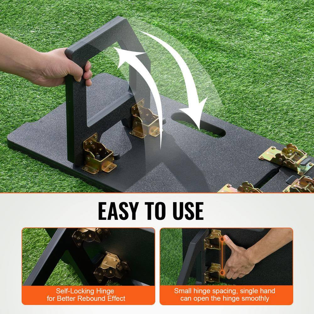 Soccer Rebounder Board, 45"X 13" Portable Soccer Wall with 2 Angles Rebound, Foldable HDPE Kickback Rebound Board
