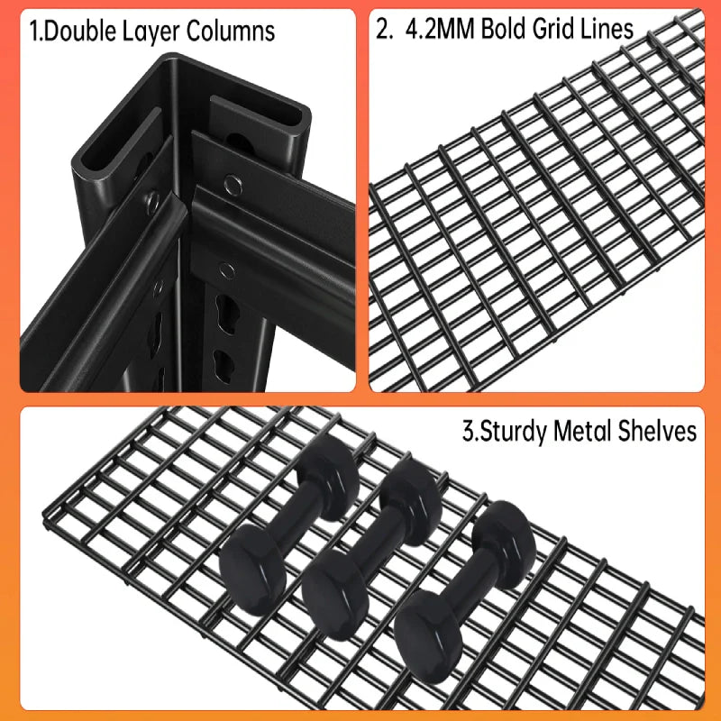 55"W X 84"H 3500LBS Garage Storage Shelves 6-Tier Adjustable Garage Shelving for Basement, Warehouse