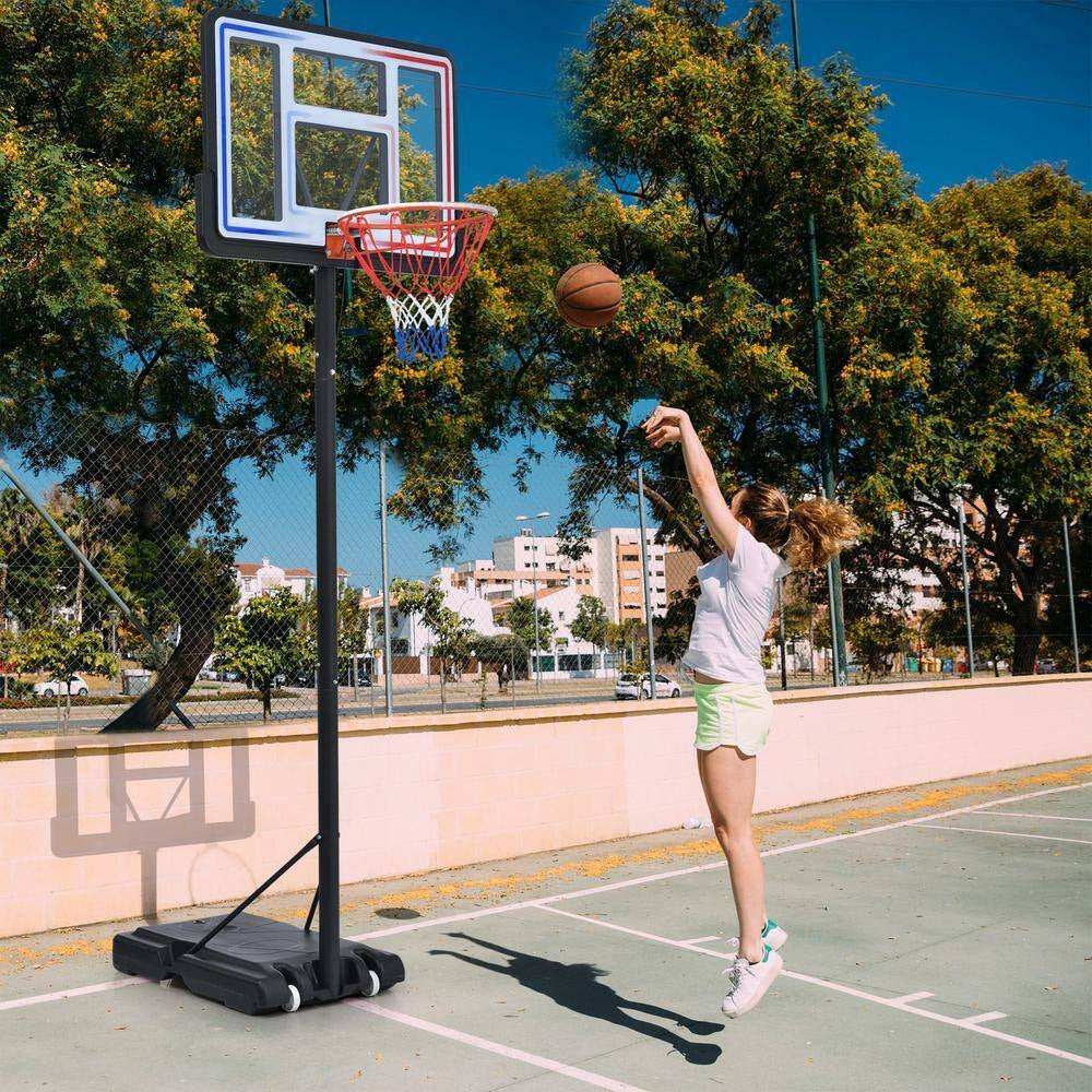 4.76-10Ft Height Adjustable Portable Basketball Hoop Basketball System, Waterproof, Good Gift for Kid