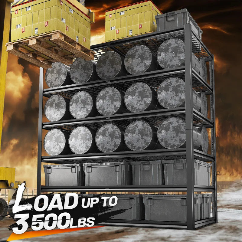 55"W X 84"H 3500LBS Garage Storage Shelves 6-Tier Adjustable Garage Shelving for Basement, Warehouse