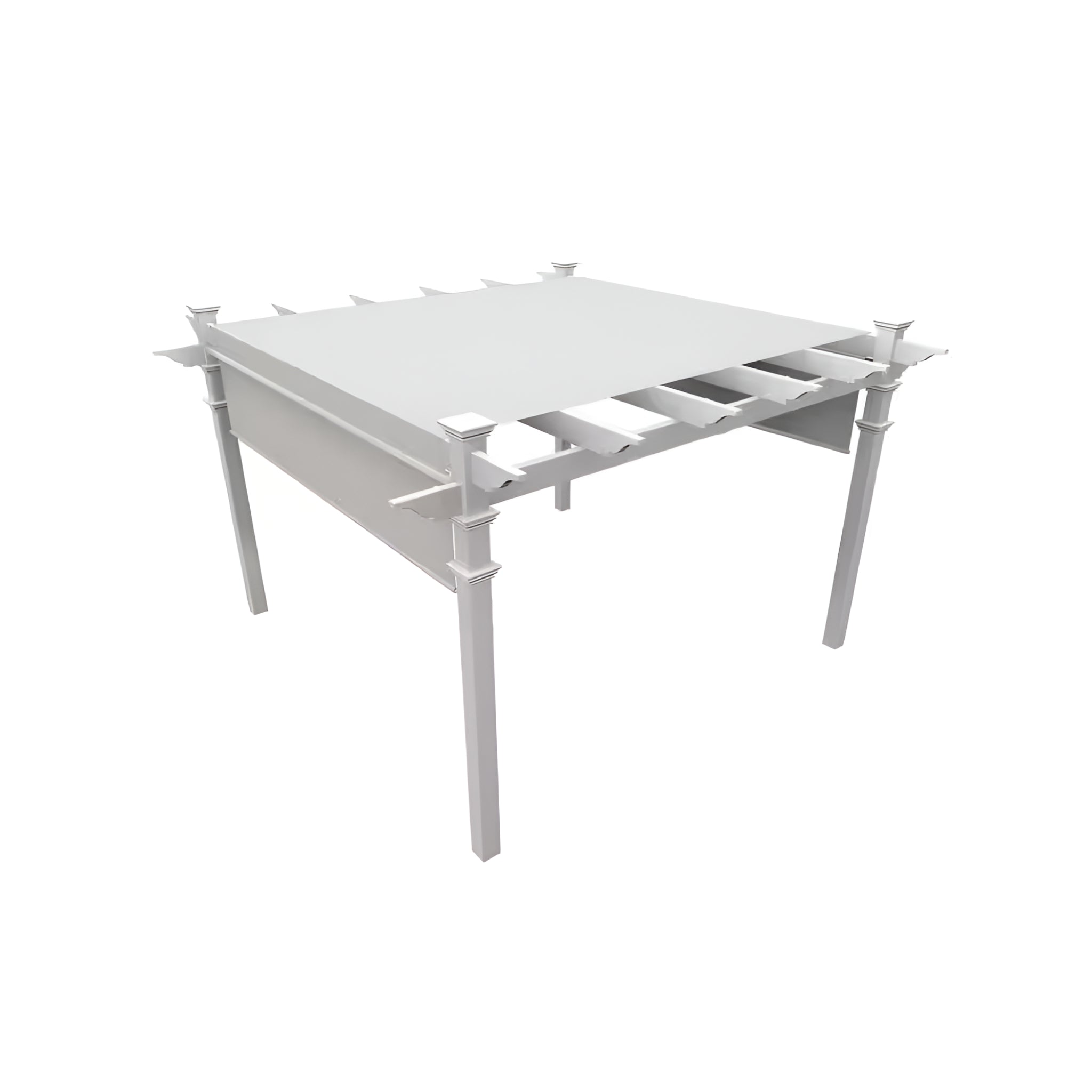 144"L X 144"W X 106"H Vinyl Monterey Canopy Pergola, White, VA42073