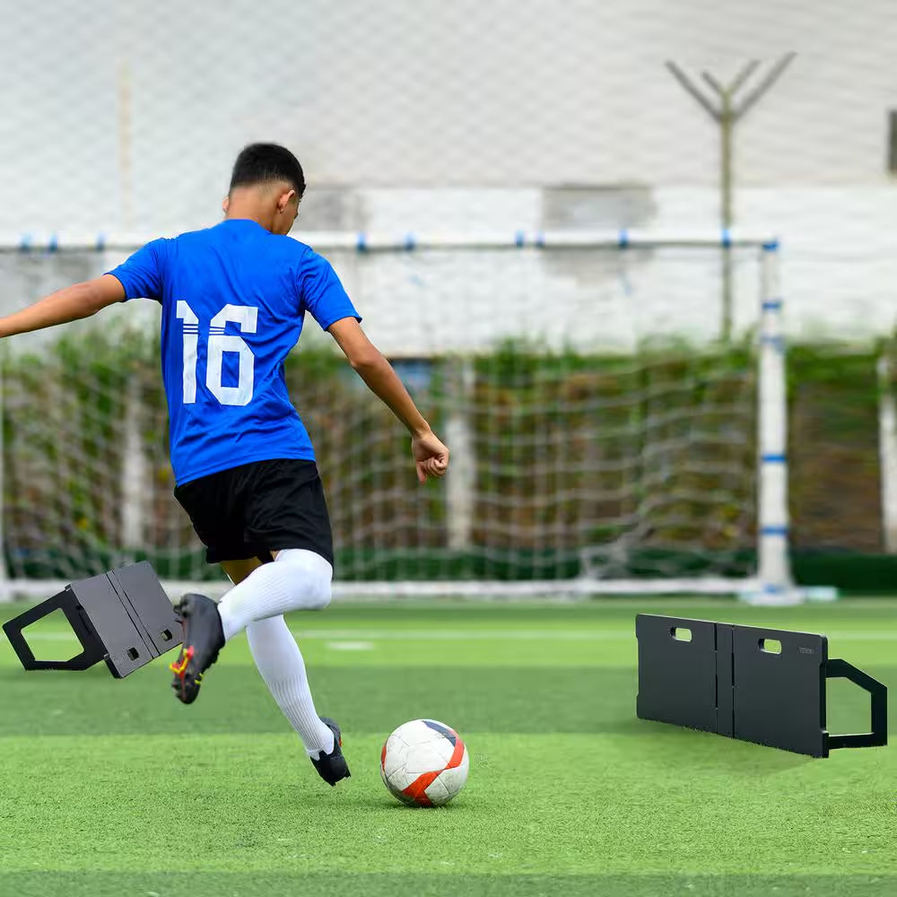 Soccer Rebounder Board, 45"X 13" Portable Soccer Wall with 2 Angles Rebound, Foldable HDPE Kickback Rebound Board