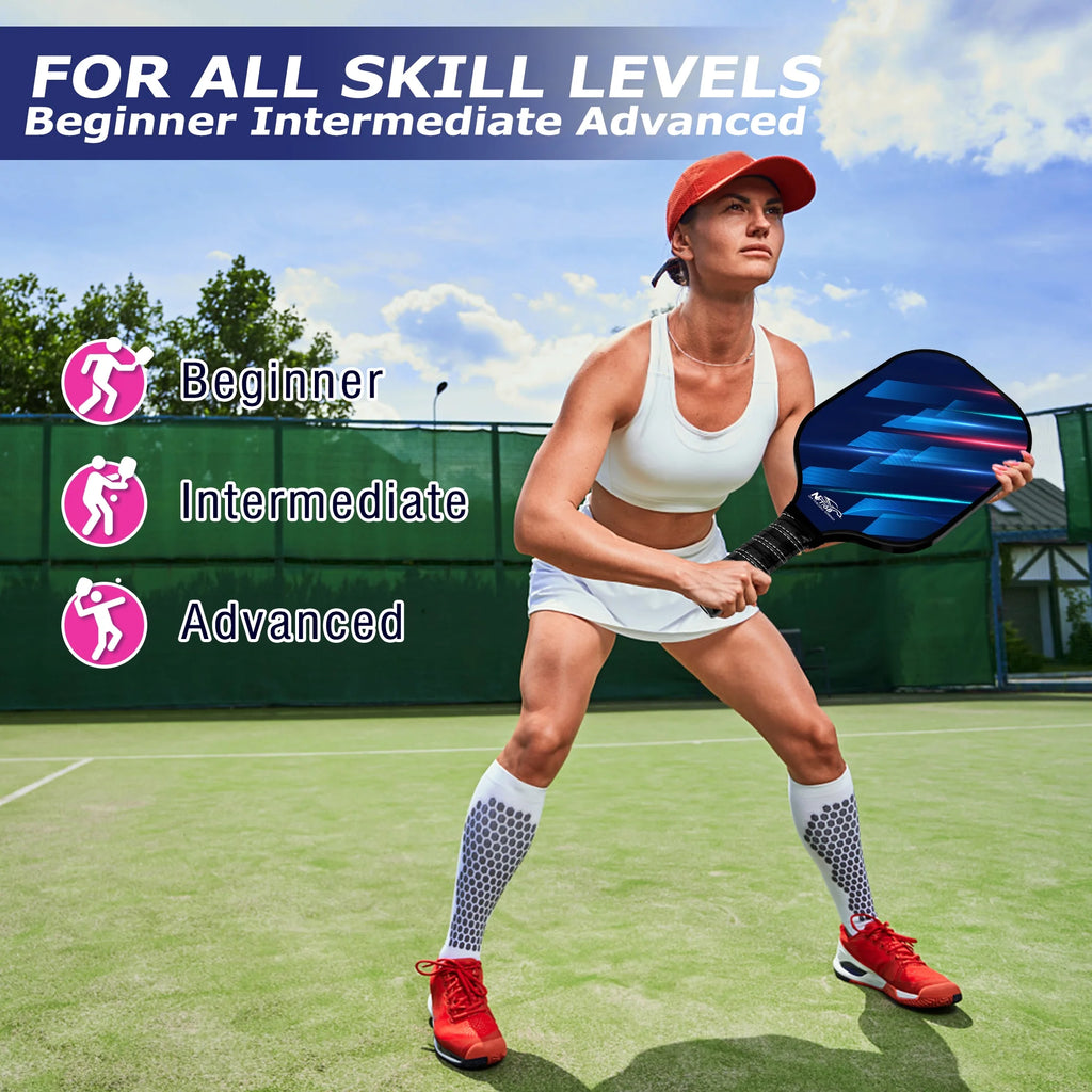 USAPA Approved Pickleball Paddles, Graphite Fiber Polypropylene Honeycomb Core , Pickle Ball Set with 2 Pickle Ball Rackets, 4 Balls and Backpack
