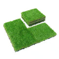 1 Ft. X 1 Ft. Green Artificial Grass Turf Tiles, Self-Draining Interlocking Faux Grass Pet Turf, Tile, Covers 6 Sq. Ft.