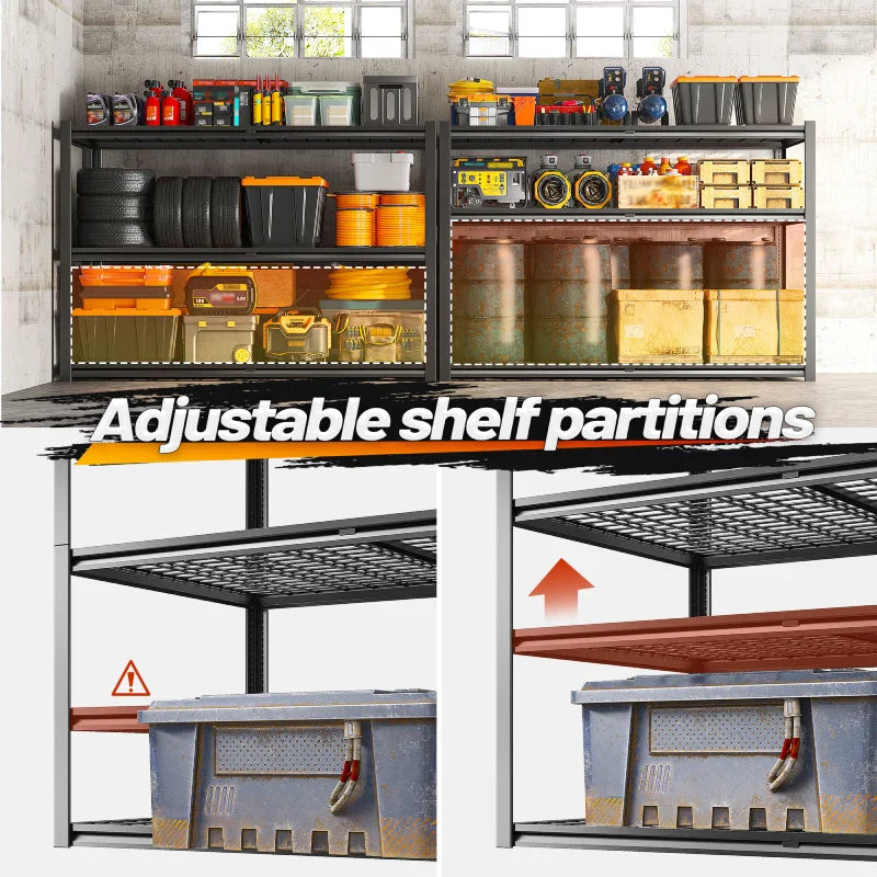 55"W X 84"H 3500LBS Garage Storage Shelves 6-Tier Adjustable Garage Shelving for Basement, Warehouse