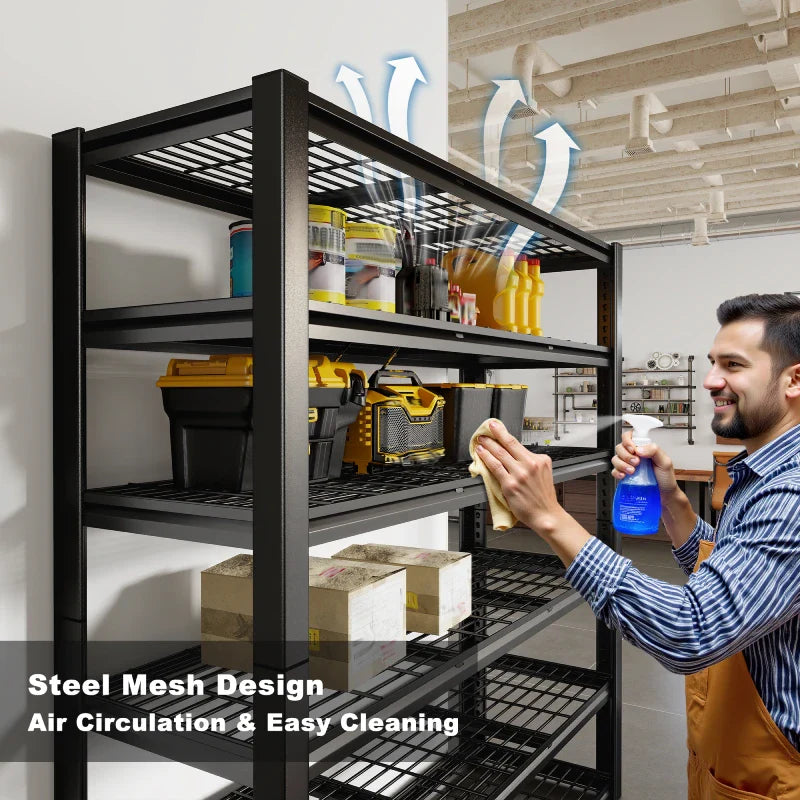 55"W X 84"H 3500LBS Garage Storage Shelves 6-Tier Adjustable Garage Shelving for Basement, Warehouse