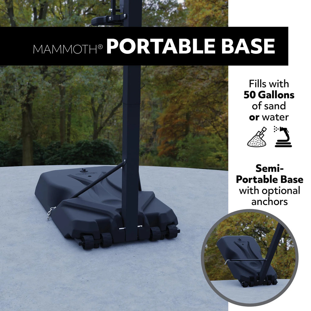 54-Inch Tempered Glass Portable Basketball Hoop with Mammoth Lift Adjustment & Ultra Rim - Model 90734-Outdoor Play