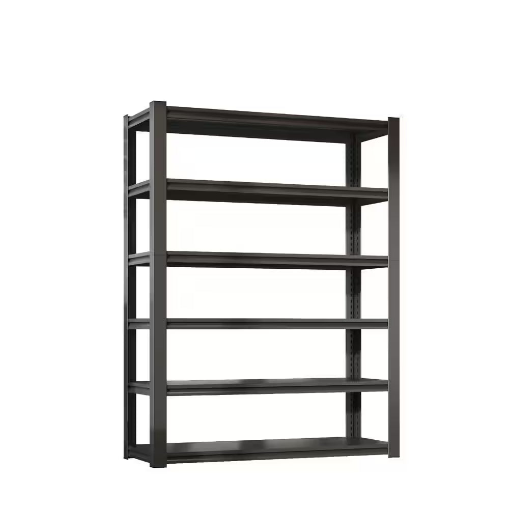 82 In.H 6-Tier Metal Shelves, 2400LBS Heavy Duty Adjustable Garage Shelf, Storage Shelves, Industrial Utility Rack-Black