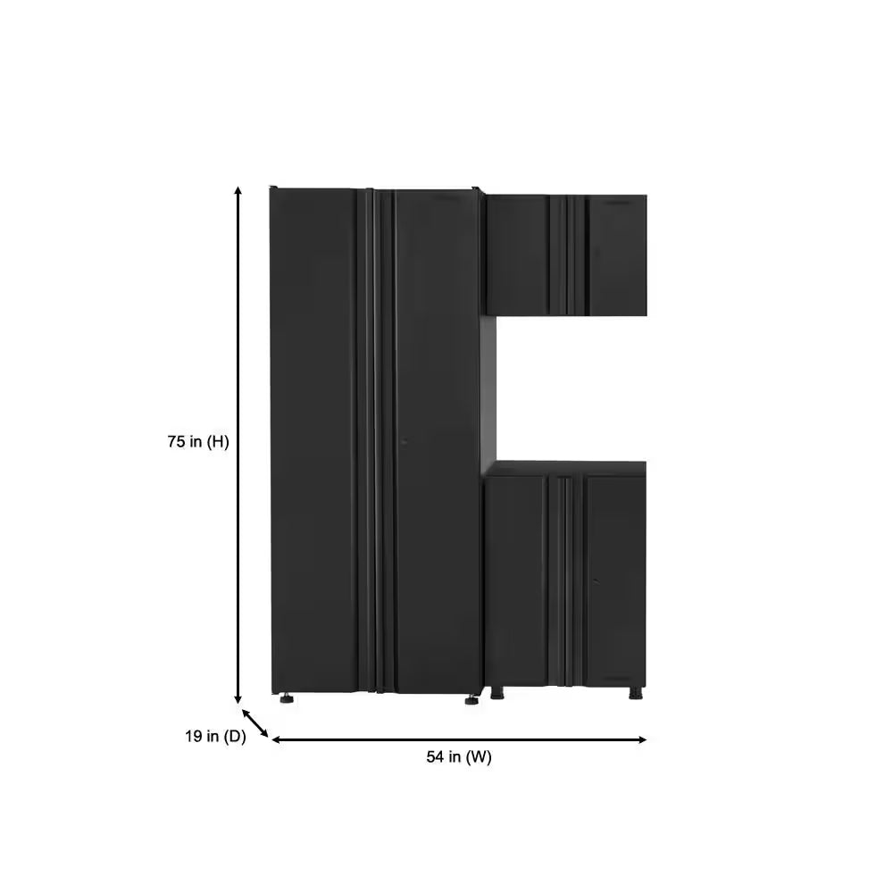 3-Piece Regular Duty Welded Steel Garage Storage System in Black