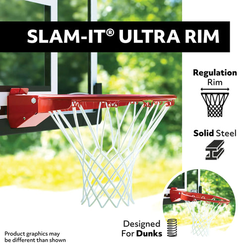 54-Inch Tempered Glass Portable Basketball Hoop with Mammoth Lift Adjustment & Ultra Rim - Model 90734-Outdoor Play