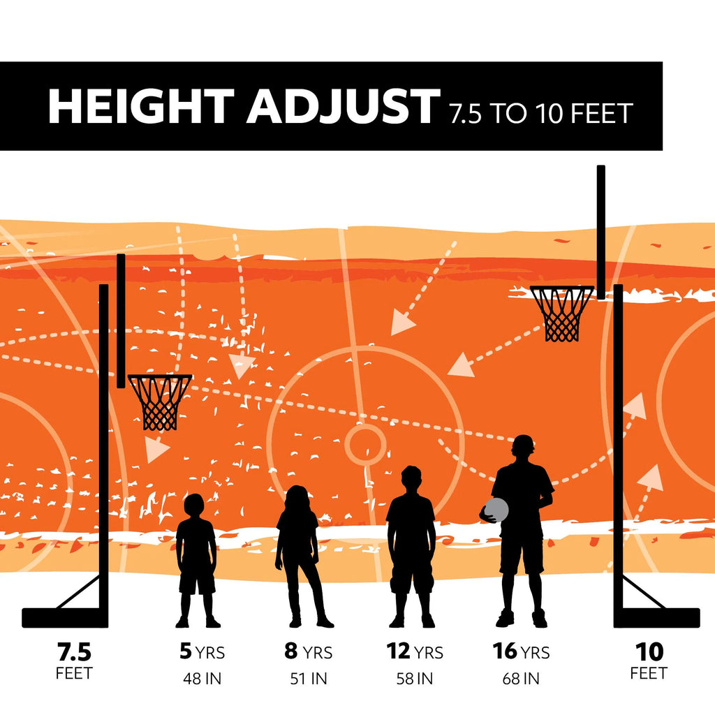 54-Inch Tempered Glass Portable Basketball Hoop with Mammoth Lift Adjustment & Ultra Rim - Model 90734-Outdoor Play