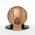 Salem 2-Person Outdoor Electric Heater Barrel Sauna in Rustic Cedar