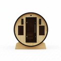 3-Person Capacity Outdoor White Finland Pine Wet/Dry Traditional Barrel Sauna with Black Accents