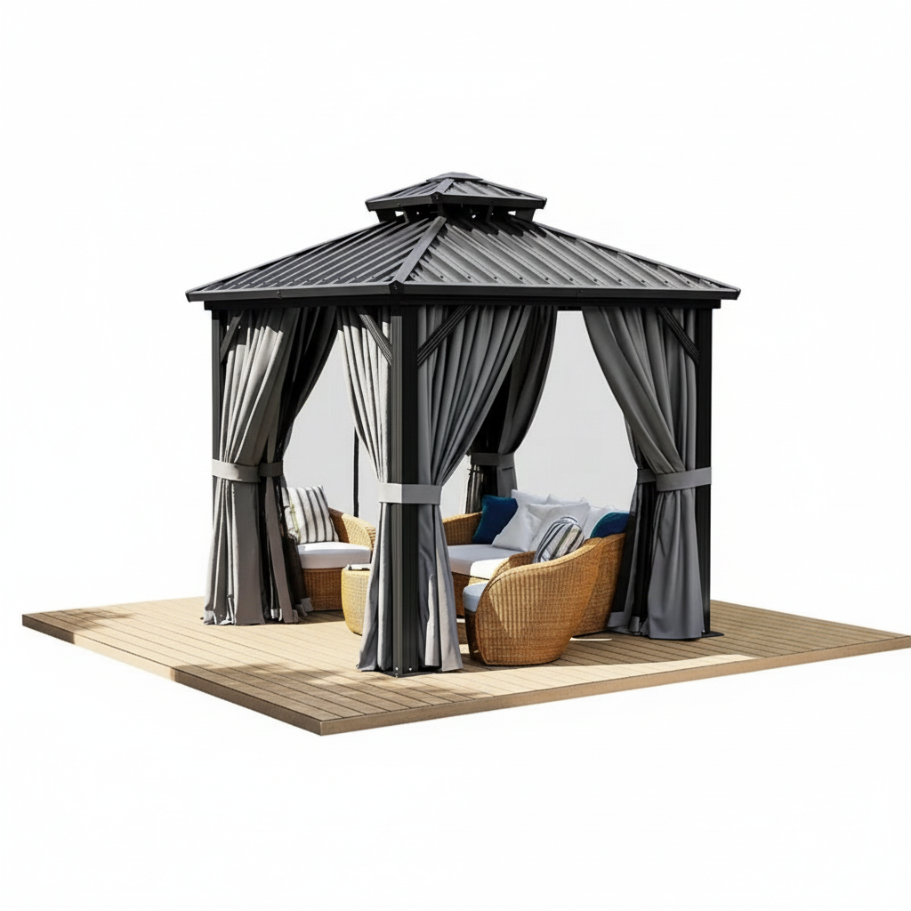 8 Ft. W X 8 Ft. D Patio Gazebo with Double Roof