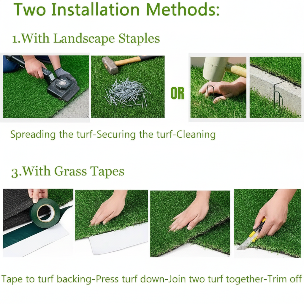 4X11 Feet Artificial Grass Turf, 0.4" Indoor Outdoor Rug Synthetic Mat for Pets Kids Play Areas