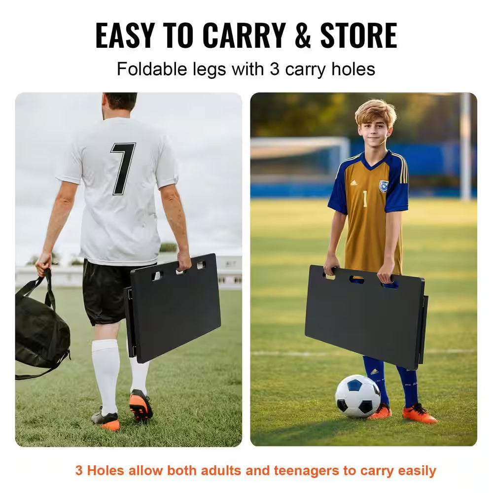 Soccer Rebounder Board, 40 X 16 Portable Soccer Wall with 2 Angles Rebound, Foldable HDPE Kickback Rebound Board
